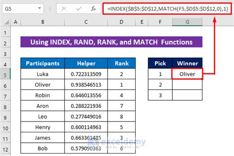 How to randomly select in excel