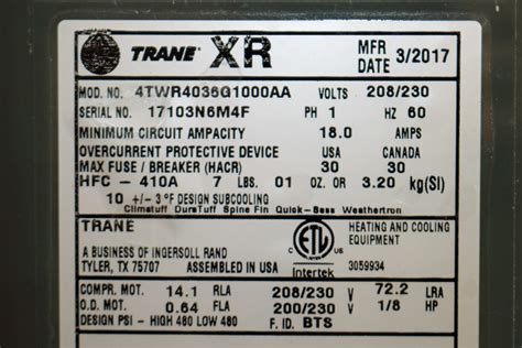 Resources Last Udated: March 31, 2023 The simple way to identify the age of a Trane HVAC unit is to look at the serial number.This is a string combination of letters and numbers that tells you when the unit was made. But first, you have to know how to read the Trane serial number nomenclature. Style 1: 9153 1S41F or 1016 1KEDAA or 1303 13596L This Trane (American Standard) style began use in 2002.. 