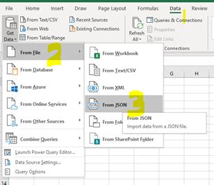How to read json file in excel