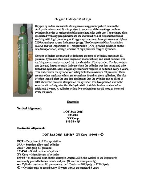 How to read oxygen tank markings.  Available to download in high resolution .  Always ...