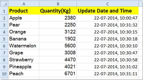How to record date and time automatically when cell changes.  This method dynamically An automat...