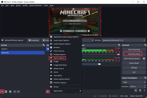 How to record minecraft obs