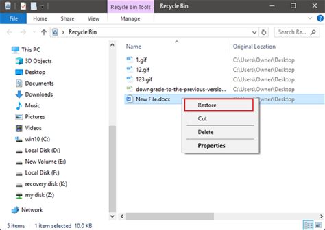 How to recover a deleted file. Right-click on a selected file and choose ‘Restore’ to recover the file to its original location on Windows 10. The problem with this way of deleting files … 