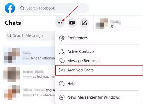 How to recover archived message in messenger