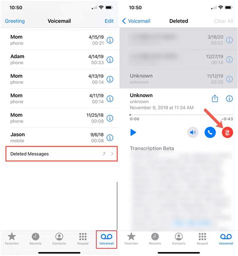 Part 1: How to Retrieve deleted voicemails to your iPhone directly. You can use this method if you want to retrieve voicemail that has only recently been deleted. Step 1. Go to “Phone” > “Voicemail” > “Deleted Messages”. Step 2. Now you can navigate through them, select the ones you want to retrieve, and then tap “undelete”.