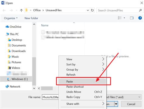 How to recover unsaved changes in word