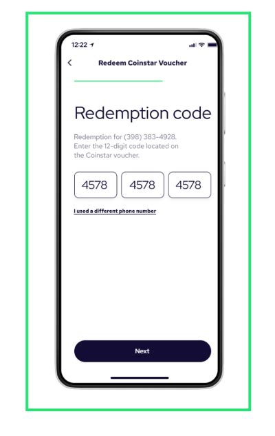 Redeem Voucher in App. Coinme-enabled machines provide y