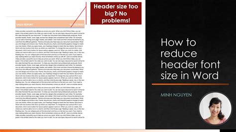 How to reduce header/footer font size in Word minhacademy YouTube