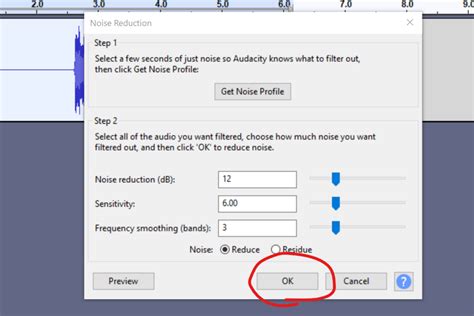 How to reduce static in audacity