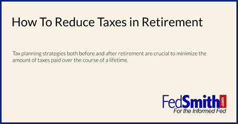 How to reduce taxes in retirement