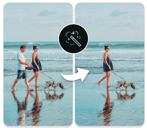 How to remove a person from a photo. Secondly, if you remove a person or an object from a scene, Magic Select will algorithmically fill in the backdrop that was “behind” the person or object. In this scene, it would technically ... 