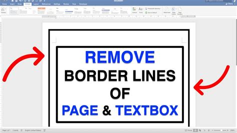 How to remove border line in word