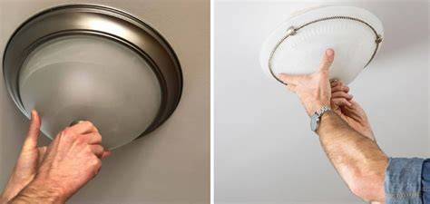 How to remove ceiling light cover with spring clips without.  We’ll guide y...