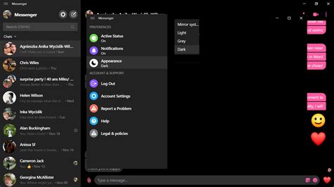How to remove dark mode in messenger