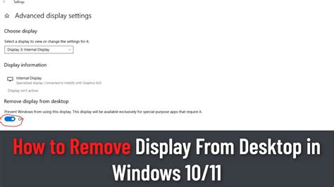 How to remove display from windows.  On my work laptop, I typically disable...