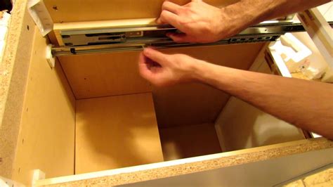 How to remove drawers, replace a damaged slide and reinstall the drawer