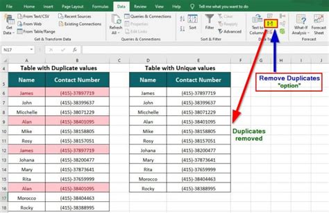 How to remove duplicate cells in excel
