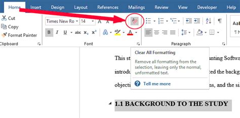 How to remove headings in word