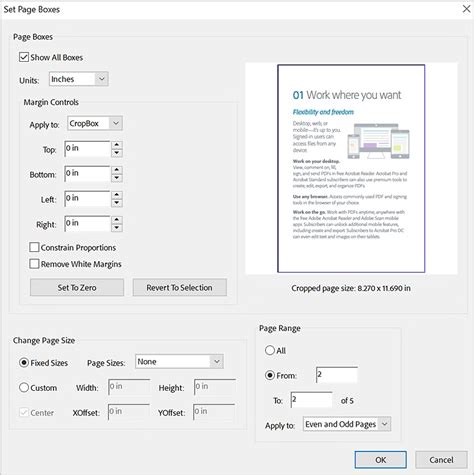 How to remove margins in pdf