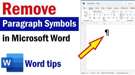 How to remove paragraph symbols in word