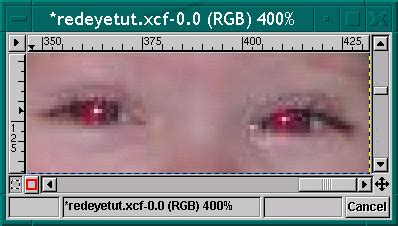 How to remove red eye in gimp