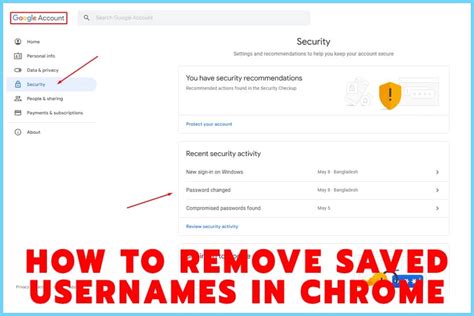 How to remove saved usernames in chrome