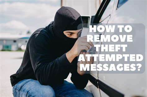 How to remove theft attempted message. Apr 1, 2021 · No, actually, you can turn off the sensors for 1 parking job. When you start the car, the sensors are back to normal. If the passenger was remaining in the car and you … 