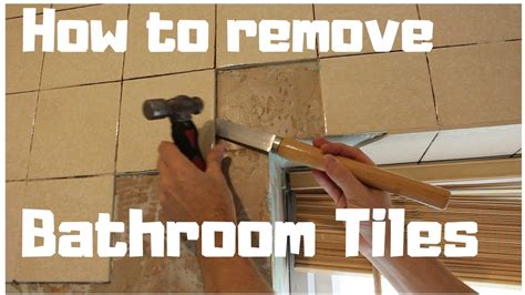 How to remove tile. Cover the sink with a bag or newspaper to catch debris before it goes into the drain. Carefully start at a corner of a tile. Tap the chisel with a hammer into the grout between the tile and the wall at an angle. Start with lighter taps and gradually hit harder until you feel how much force it takes to make progress. 