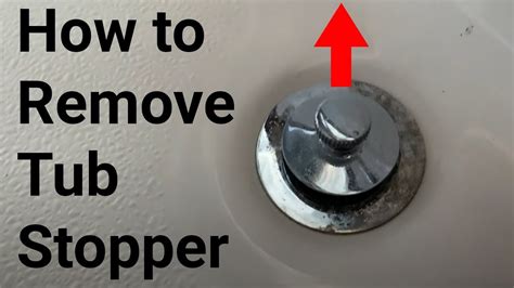 How to remove tub drain plug. 1.Cleaning inside the drain plug, make sure the tub drain extractor fits snugly inside. So the tool can easier grip. 2. Use a rubber mallet to seed the drain removal tool in. Really drive this into the drain. Get a wrench/heavy pliers, to push down on the removal tool (to keep the tool at 90 degrees). 
