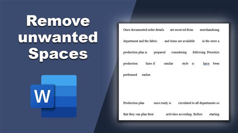 How to remove unwanted space in word