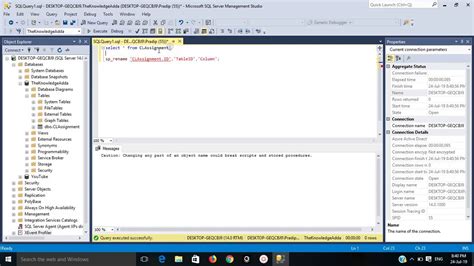 How to rename column in sql