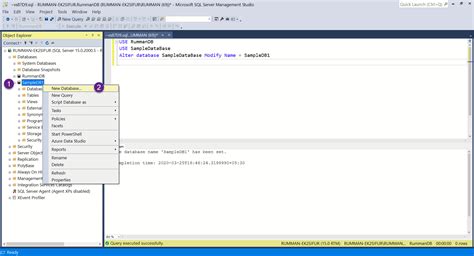How to rename database in sql server