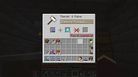 How to repair a pickaxe or diamond tool in Minecraft