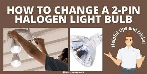 How to replace a halogen light bulb with a prong base.  Use a stable chair or ladd...