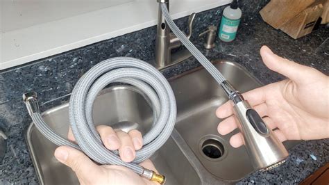 How to replace a pull down faucet hose.  So Prettier wants you to replace those tabs with s...
