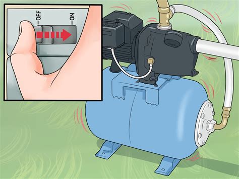 How to replace a well pump. Turn off the shut off valve from pressure tank to your house plumbing. Connect a garden hose on the boiler drain at the bottom of the tank. Direct the other end of the garden hose out into the driveway, yard or floor drain. Turn on the drain valve and let the tank drain out completely. This will take a few minutes. 