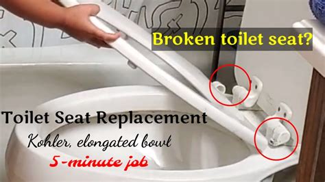 How do I replace the toilet seat on a Kohler toilet? 1. Remove the old toilet seat. There are usually two screws located on the back of the toilet seat that you can use to remove it. 2. Clean the toilet bowl. Use a toilet brush and some cleaning solution to clean the toilet bowl. 3. Install the new toilet seat. Make sure that the new toilet .... 
