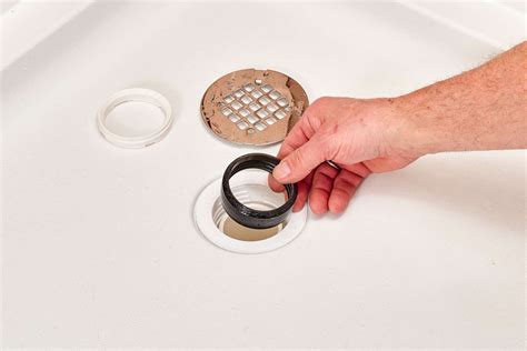 How to replace shower drain. Oct 14, 2023 · To fix a built-in shower drain, follow these simple steps: 1. Start by removing the drain cover and any debris or hair that may be causing the blockage. 2. Use a plunger to unclog any remaining obstructions by creating a tight seal around the drain and plunging up and down vigorously. 3. 