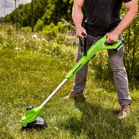 How to replace string on greenworks 24v trimmer. 40V 13" String Trimmer, 2.0Ah Battery and Charger Included - STF305. (0) $229.00. Add to cart. Buy in monthly payments with Affirm on orders over $50. Learn more. Cordless outdoor power tools are ideal for homeowners like you who are simplifying and focusing on what’s essential to getting the most out of life. The Greenworks 40V family of ... 