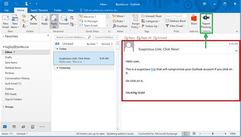How to report phishing in outlook