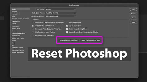 How to reset all settings in adobe photoshop 7.0 - YouTube