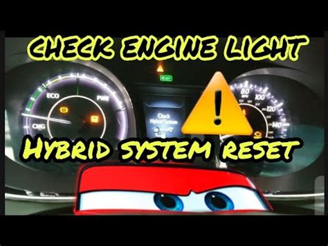 How to reset check hybrid system. Yesterday while on the highway the the dash came on with "Check Hybrid System" message, then a yellow triangle with exclamation mark on left came on and something on the right. The car went to battery mode and the engine turned off. I was at 65 and able to maintain 55 until I got off the highway almost a quarter mile later. 
