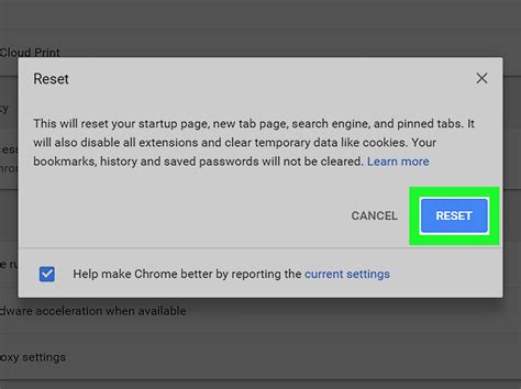 These steps won't provide a full reset. For example, some settings like fonts or accessibility won't be deleted. To create a new user profile, add a new user in Chrome. What changes when you restore your settings . On your Chrome profile, the following settings will change to the default on all devices where you're signed in:. 