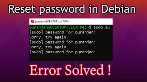 How to reset root password in debian