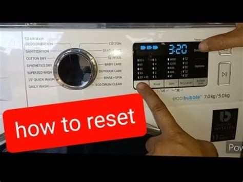 How to reset samsung washing machine. Method 1: Reset by unplugging it. Method 2: Reset by turning off power (at your home’s circuit breaker) How to reset Samsung front load washing machine program. How to reset a Samsung front load washer (steps) How to reset Samsung washing machine program – eco bubble models. How to reset Samsung washing machine eco bubble (steps) 