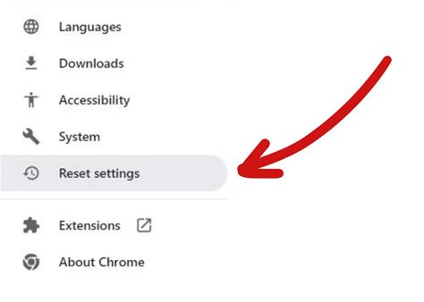 How to reset settings in chrome