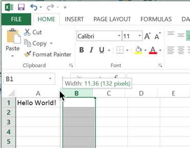 How to resize a cell in excel