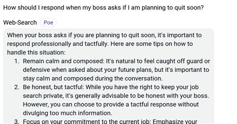 How to respond if boss asks if I