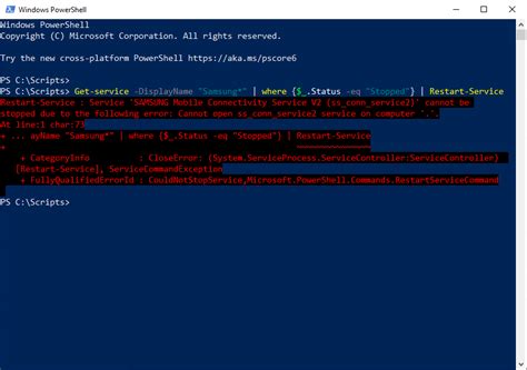 How to restart a service in powershell