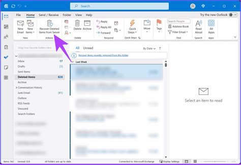 How to restore deleted folder in outlook